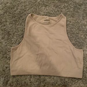 Garage razorback cropped tank top in size large